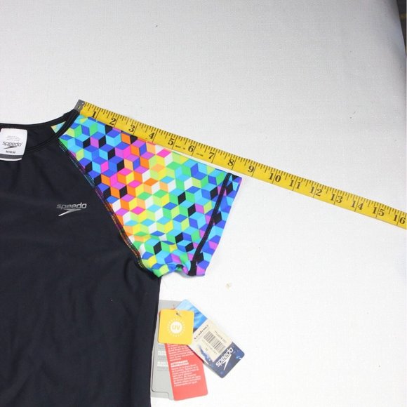 Speedo Girls Black‎ / Pink UV Protection Pullover Swim Top Size Medium Lot Of 2 - Picture 9 of 9